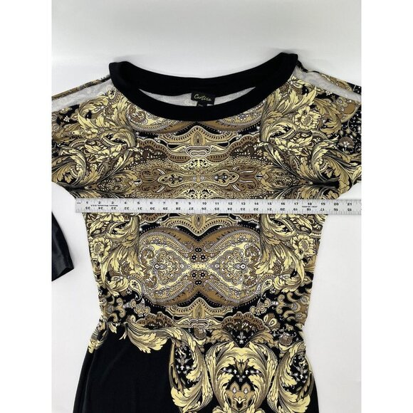 Cartise Women’s Cold Shoulder Scroll Motif Dress Size 6 - Picture 7 of 10